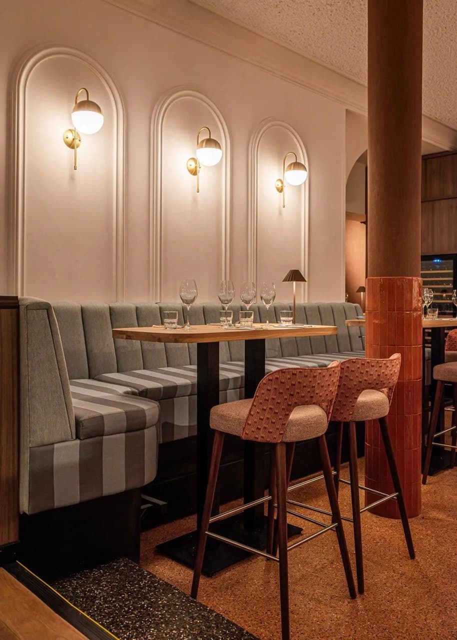 Cozy elegant interior with soft spherical lighting